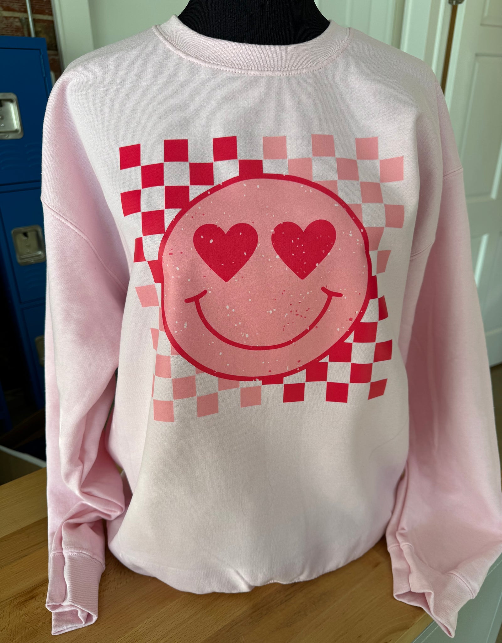 Pink Smiley Face Checkered YOUTH