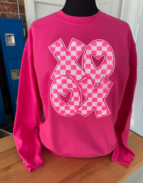 Load image into Gallery viewer, XOXO Sequin Patch Crewneck Sweatshirt
