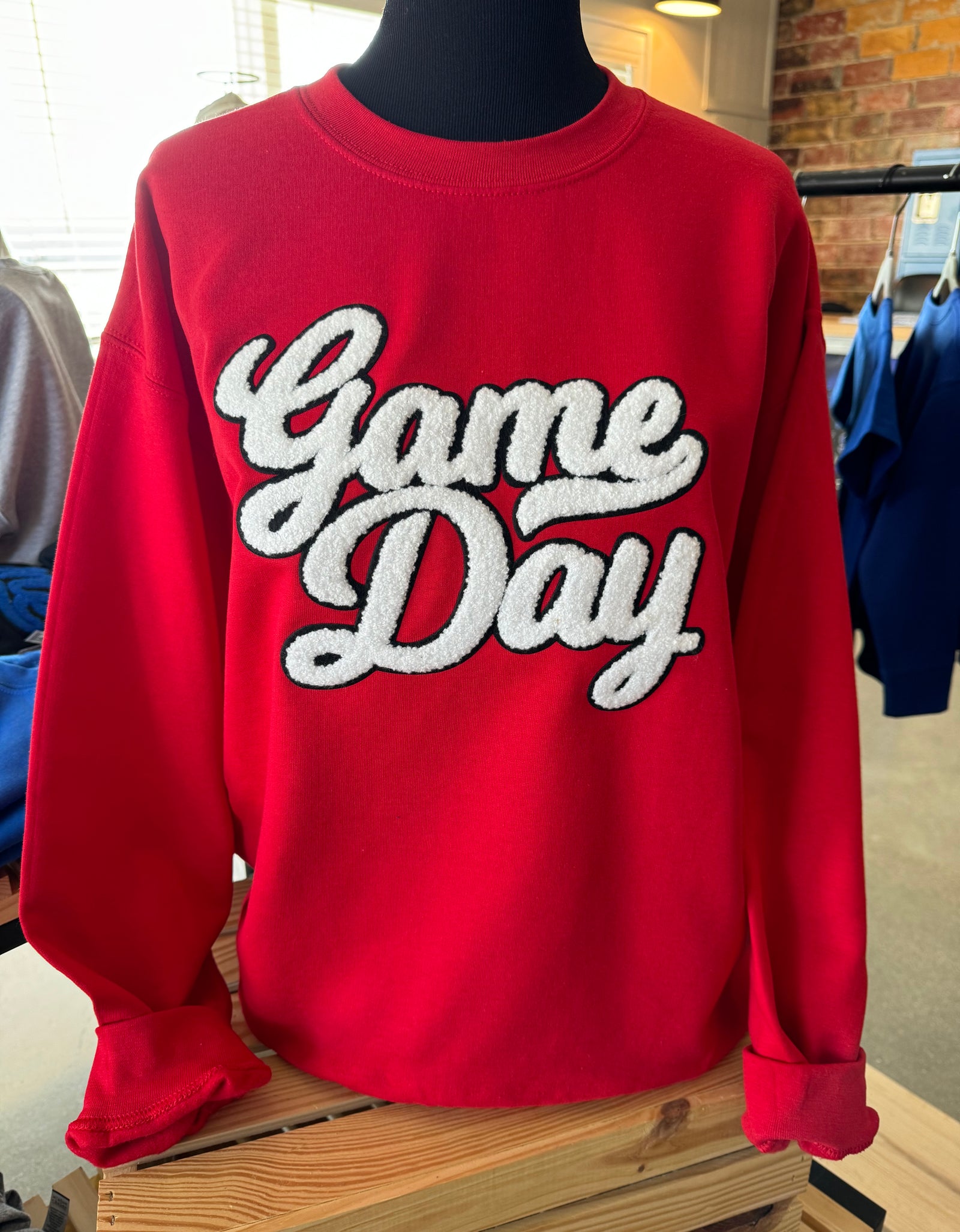 Game Day Chenille Patch Crewneck