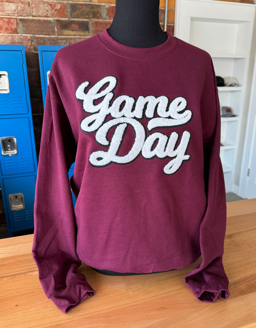 Load image into Gallery viewer, Game Day Chenille Patch Crewneck
