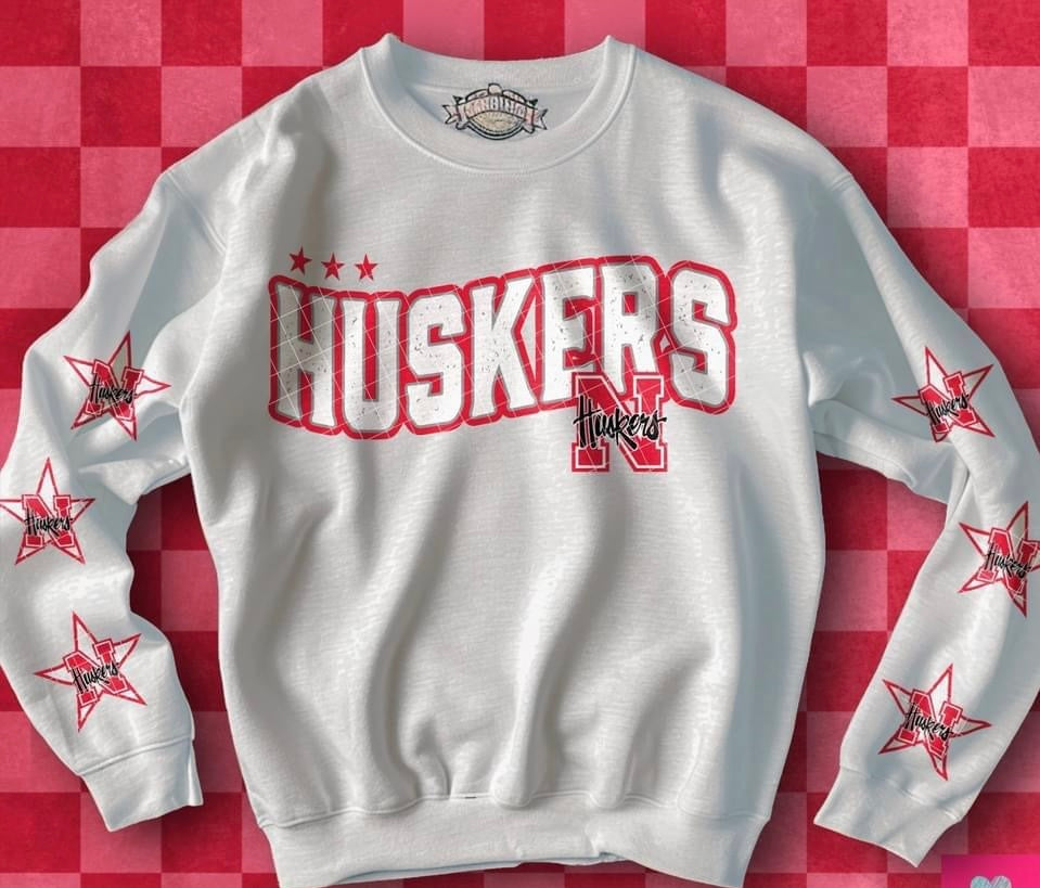 Huskers Crewneck w/sleeve design