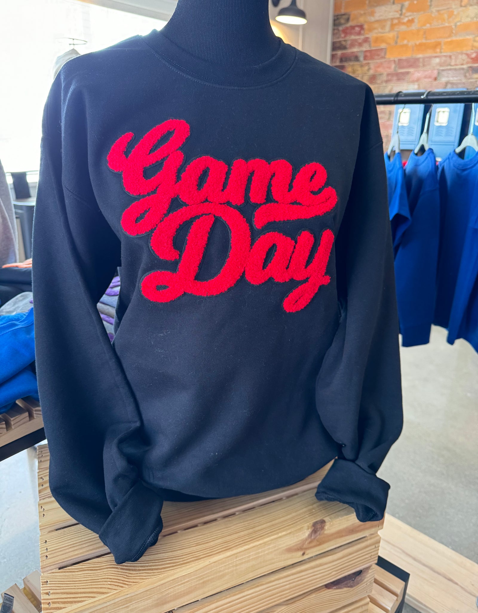 Game Day Chenille Patch Crewneck