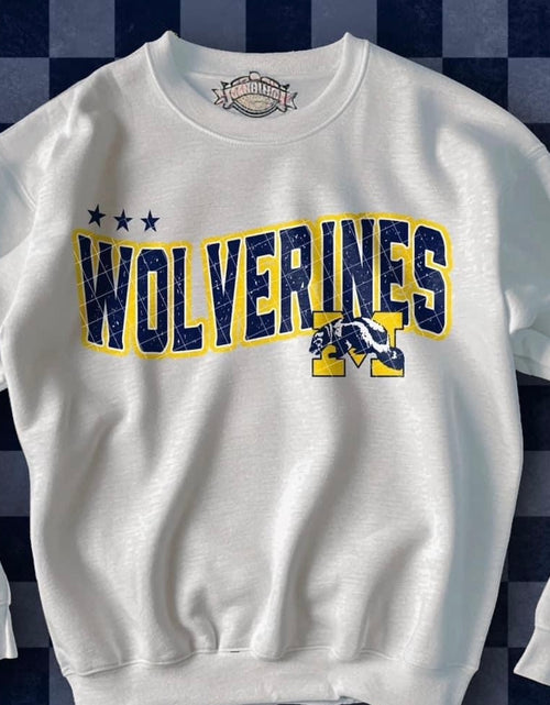 Load image into Gallery viewer, Wolverines Crewneck w/sleeve design
