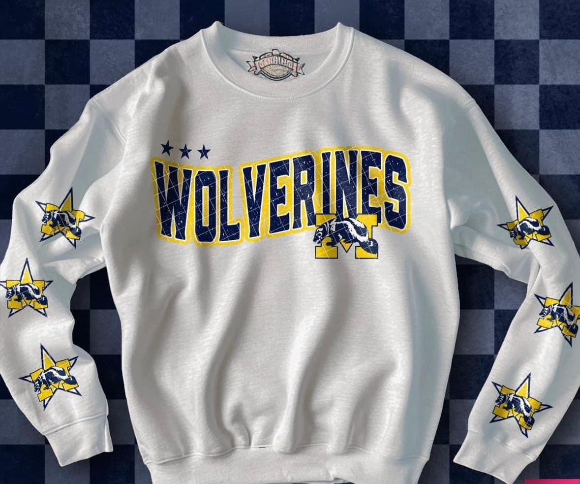 Wolverines Crewneck w/sleeve design