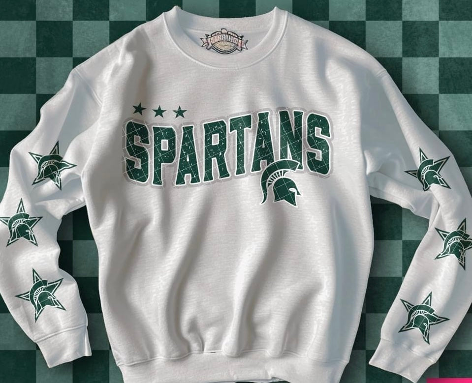 YOUTH Spartans Crewneck w/sleeve design