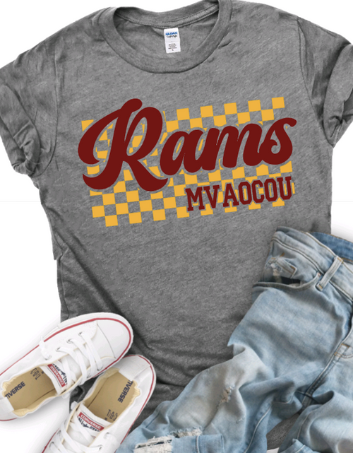 Load image into Gallery viewer, BELLA + CANVAS Rams Checkered T-shirt
