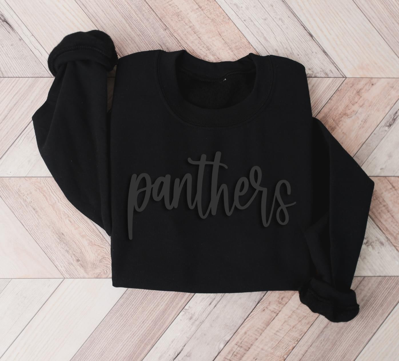 Panthers Puff Design Black Leopard T-shirt