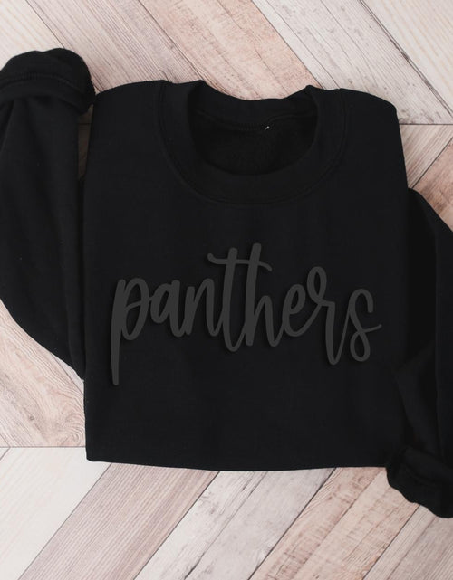 Load image into Gallery viewer, Panthers Puff Design JERZEEES Crewneck Sweatshirt
